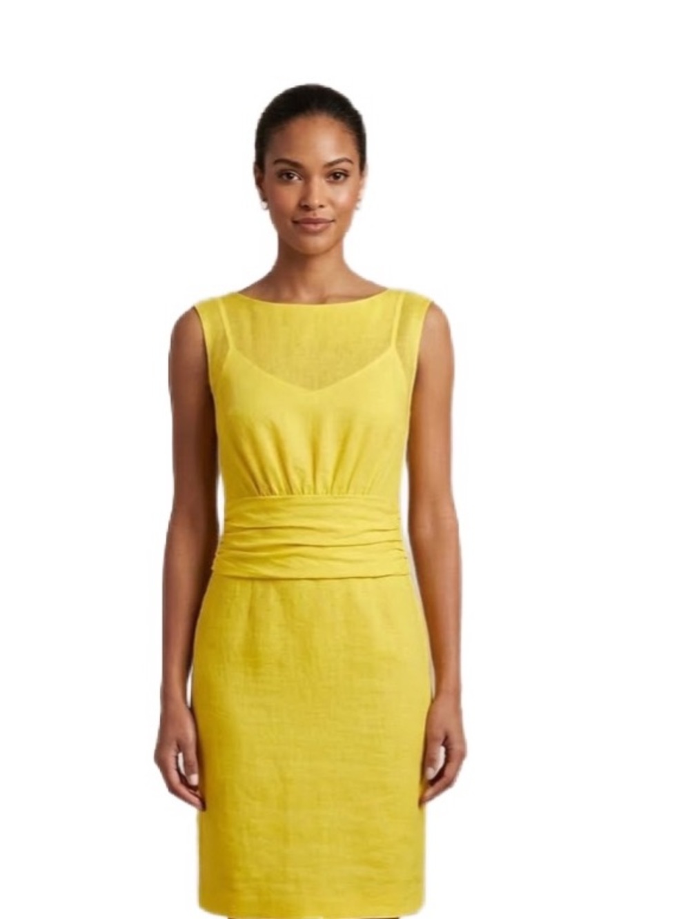 Tracy Reese Back Cowl Linen Dress in Sunflower Yellow Size M NWT